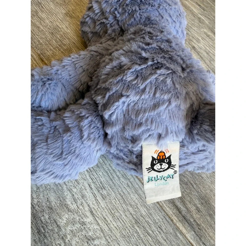 Jellycat London Fuddlewuddle Elephant Plush Stuffed Animal Blue Textured Retired